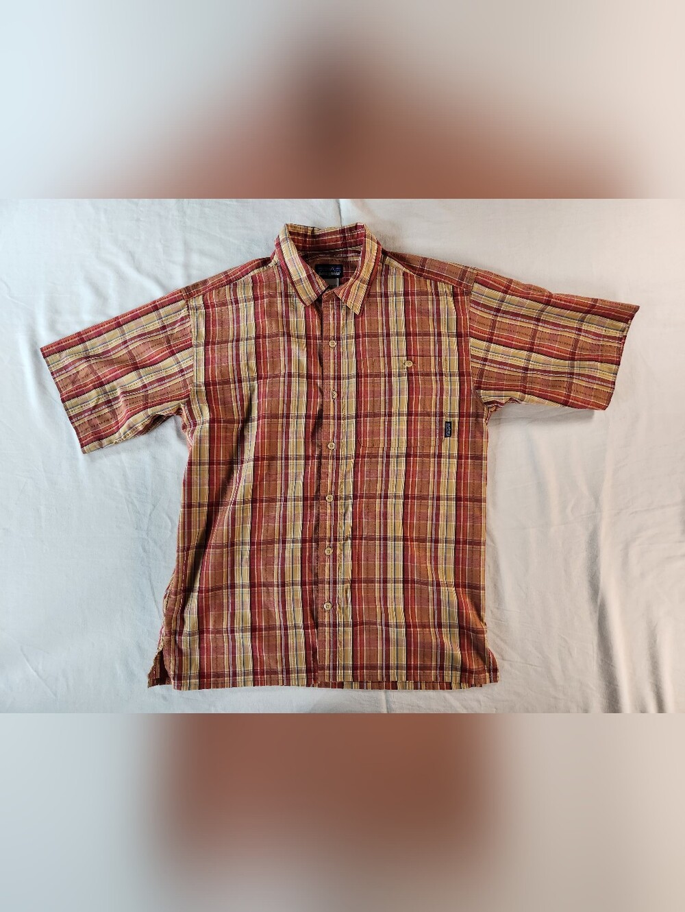 Patagonia Men's Plaid Short Sleeve Button-Front Point Collar Shirt Size S
